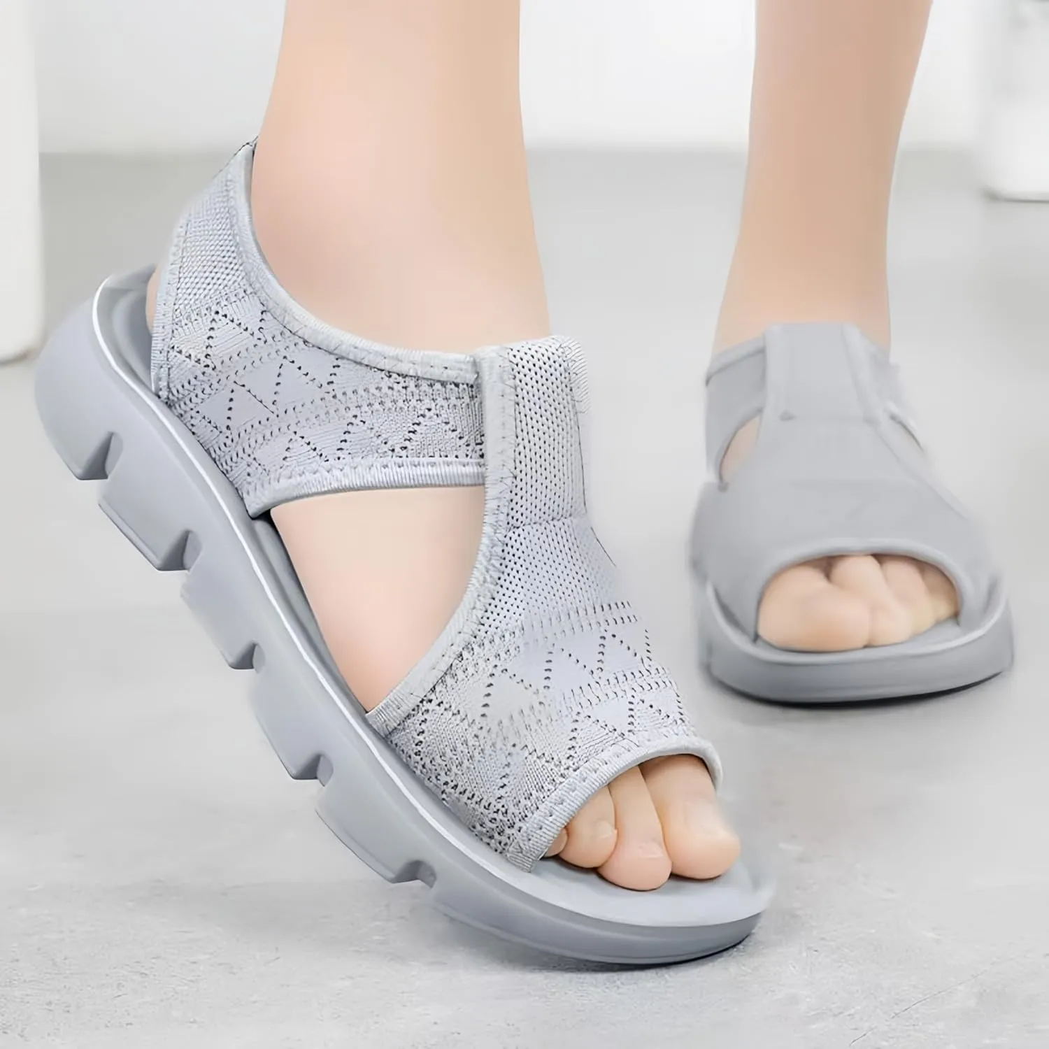Women's Mesh Comfort Sandals Open Toe Platform Shoes 4 Colors Available
