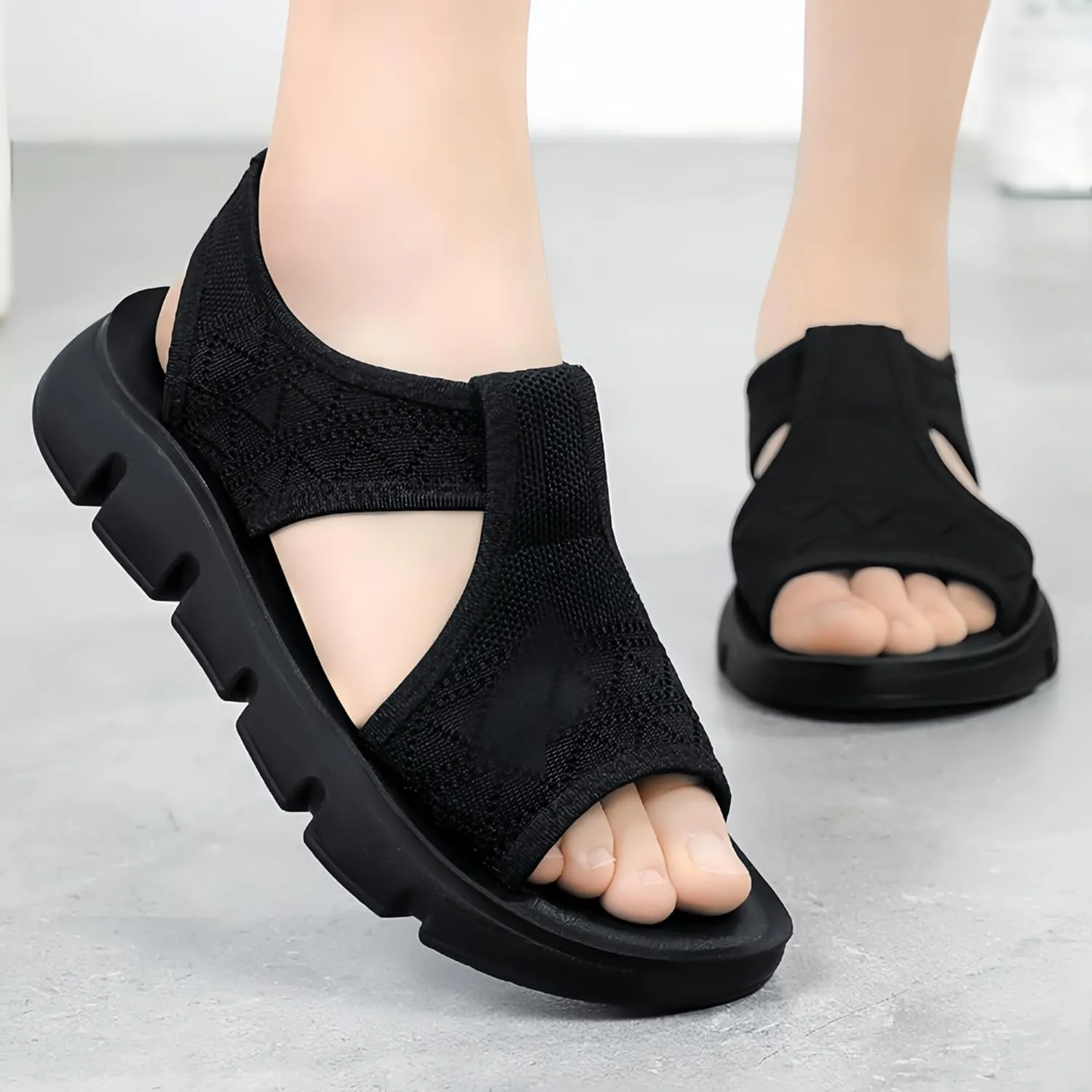 Women's Mesh Comfort Sandals Open Toe Platform Shoes 4 Colors Available