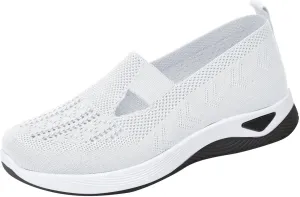 Womens Orthopedic Comfortable Walking Shoes Slip On Sneakers with Arch Support Casual Loafers for Plantar Fasciitis Relief Foot Heel Pain Diabetic Feet