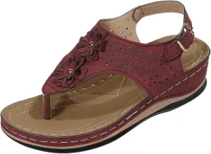 Womens Orthopedic Sandals Comfortable Dressy Flip Flops Beach Dressy Low Wedge Sandal Dressy Summer Heel Arch Support Shoes for Women Wedge Shoes Slip On Dressy Women's Orthotic Shoe