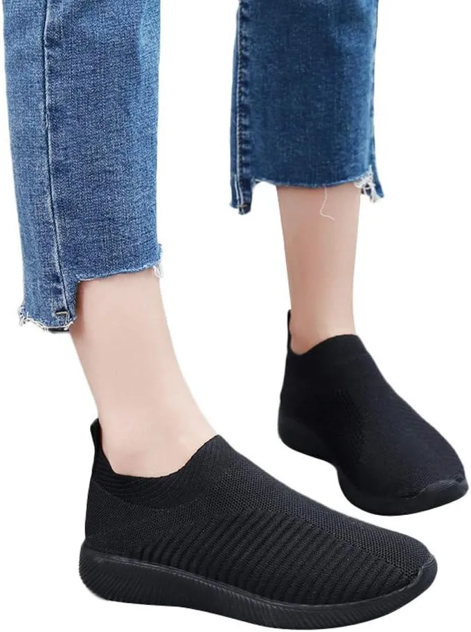 Womens Orthopedic Walking Shoes with Arch Support Slip On Sneakers for Plantar Fasciitis Relief Comfortable Casual Loafers Diabetic Swollen Feet Pain Relief