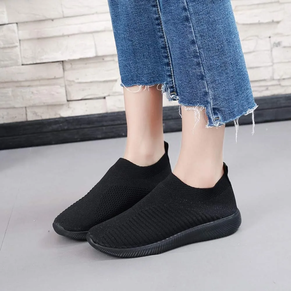 Womens Orthopedic Walking Shoes with Arch Support Slip On Sneakers for Plantar Fasciitis Relief Comfortable Casual Loafers Diabetic Swollen Feet Pain Relief