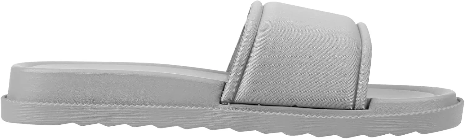 Women's Slide Sandals, Soccer Slide Sandals For Women With Memory Foam Upper   Hook & Loop Adjustable Strap