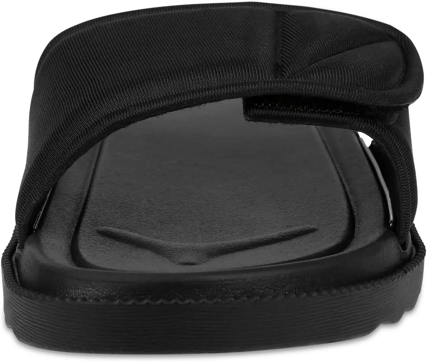 Women's Slide Sandals, Soccer Slide Sandals For Women With Memory Foam Upper   Hook & Loop Adjustable Strap