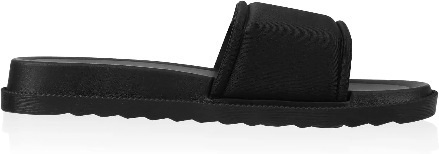 Women's Slide Sandals, Soccer Slide Sandals For Women With Memory Foam Upper   Hook & Loop Adjustable Strap