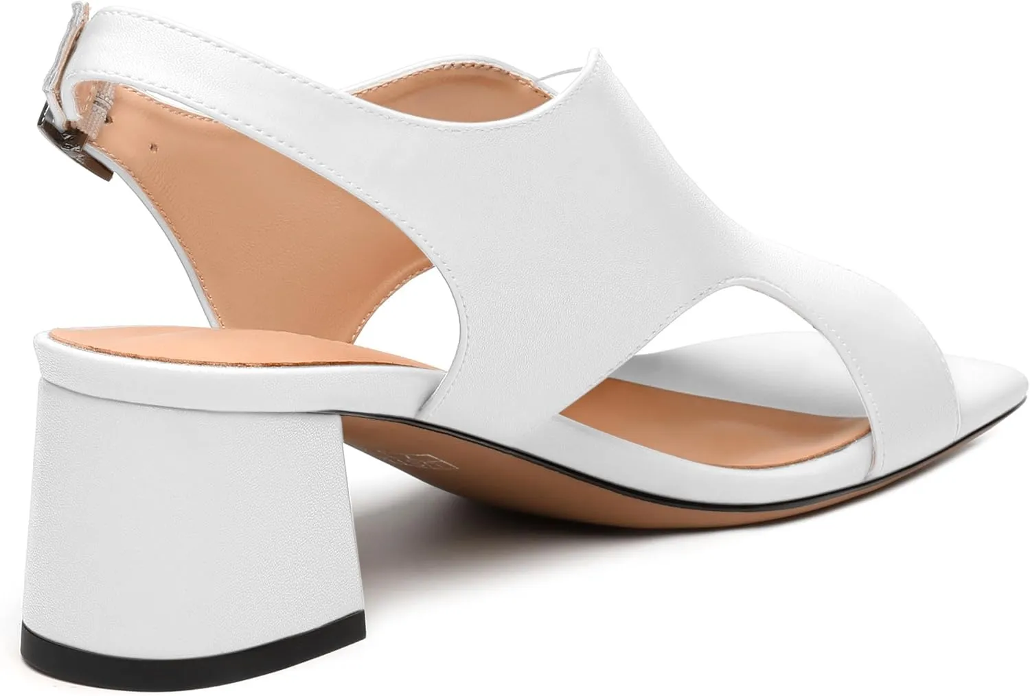 Womens Slingback Sandals, Peep Toe Mid Block heel Sandals for Women, Leather Insole Comfort Sandals 2"
