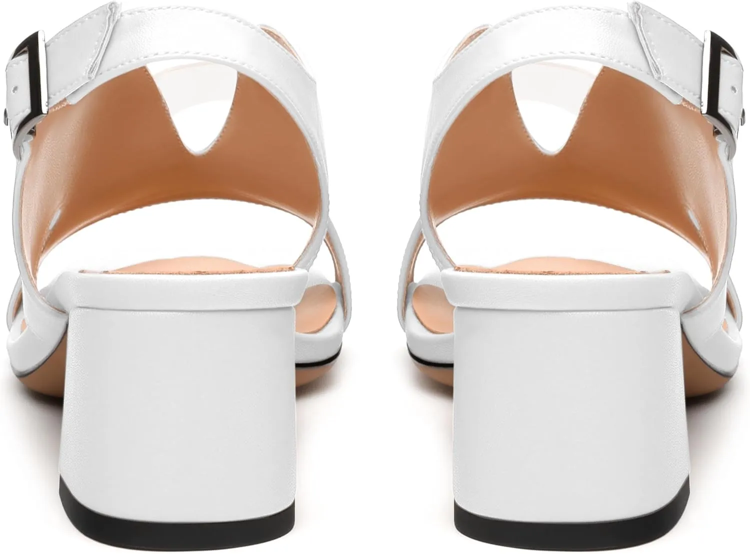 Womens Slingback Sandals, Peep Toe Mid Block heel Sandals for Women, Leather Insole Comfort Sandals 2"