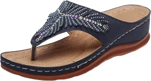 Women's Vacation Wedges Sandals Classic Wedge Heels Sandals Breathable Slides Sandals Pillow Slippers