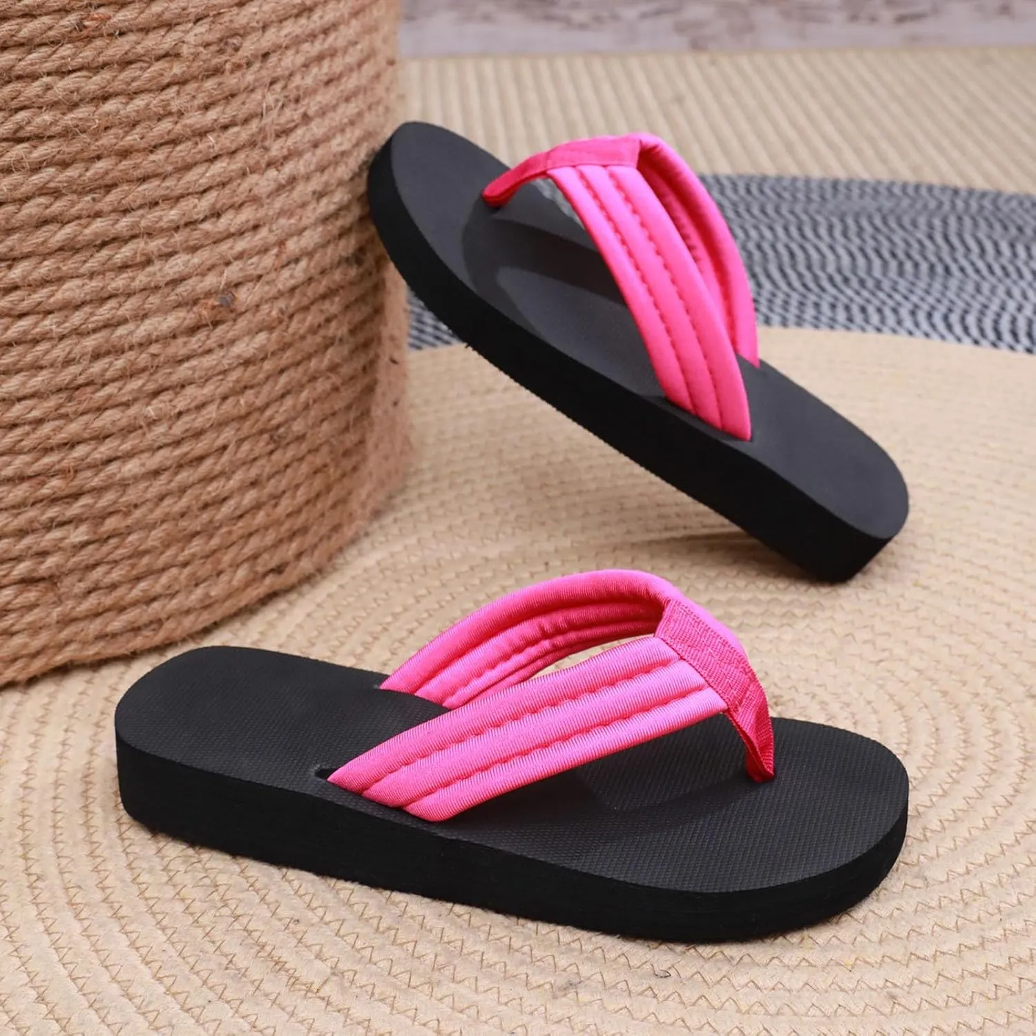 Womens Wedge Flip-Flop Comfortable Platform Thong Sandals Summer Casual Clip Toe Sandals Slip on Beach Slippers