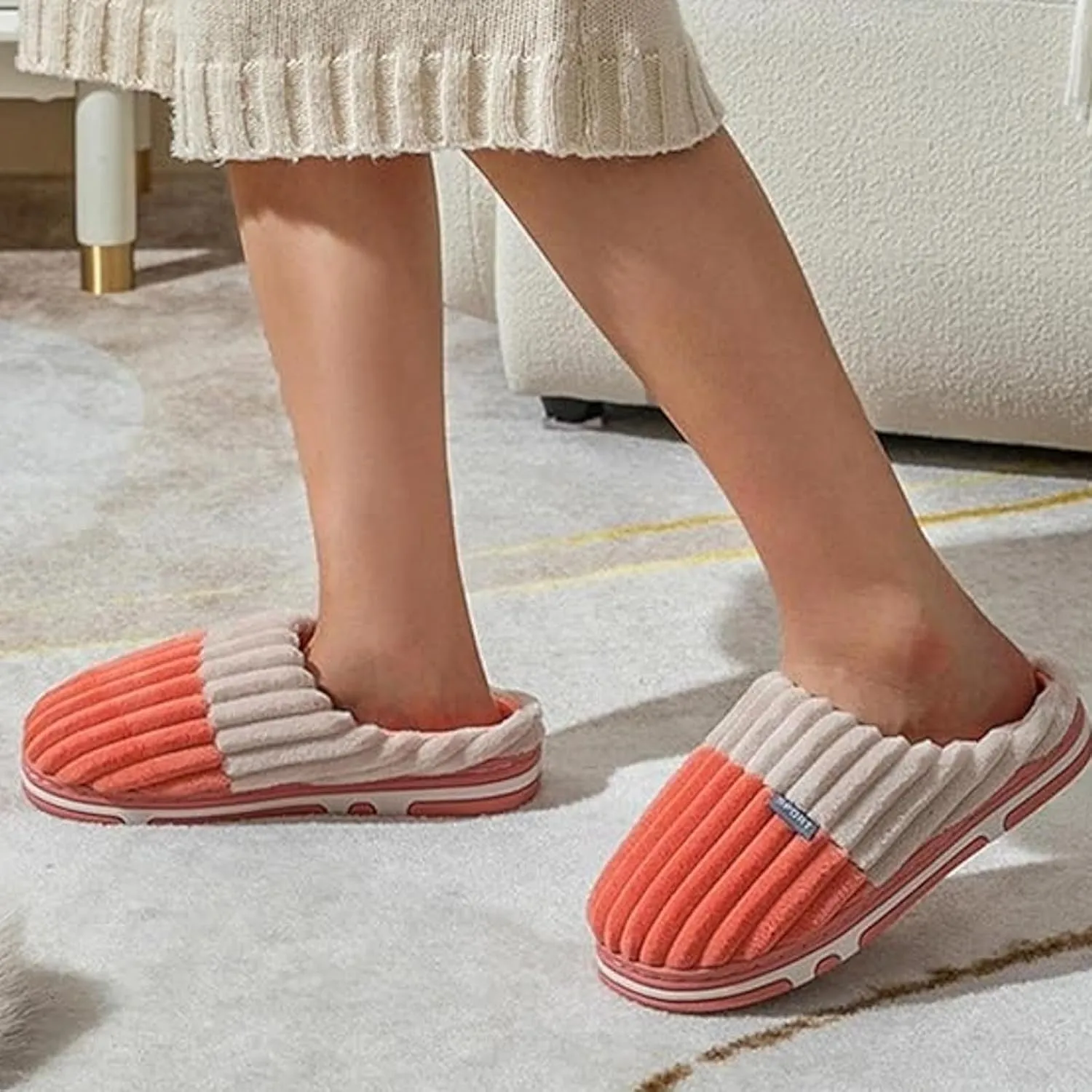 Women's Winter Cozy Fuzzy Slippers, Indoor/Outdoor, Memory Foam, Anti-Skid, Size 11, Pink