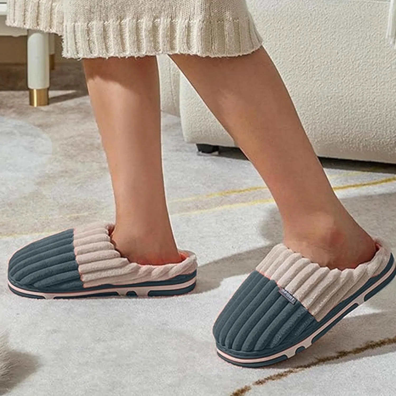Women's Winter Cozy Fuzzy Slippers, Indoor/Outdoor, Memory Foam, Anti-Skid, Size 11, Pink