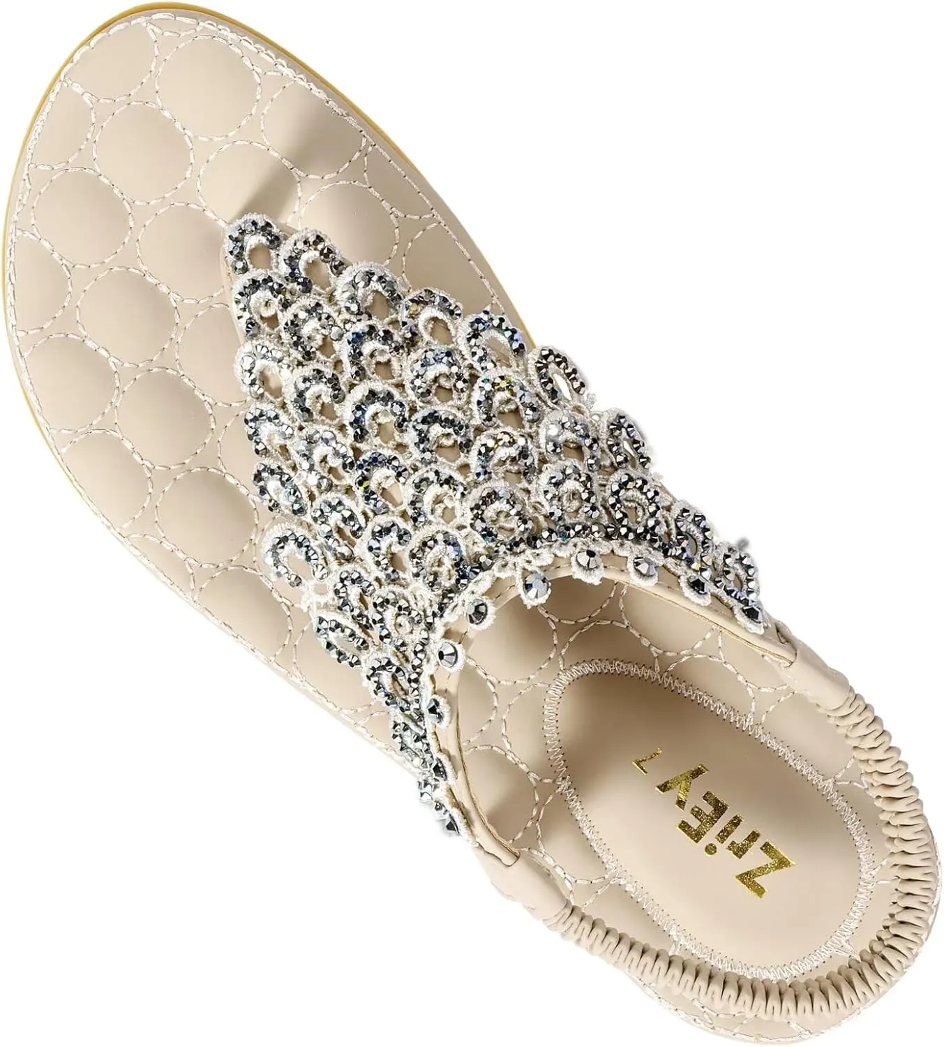 ZriEy Women's Open Toe Flat Sandals Dress Summer Sandals Non Slip Beach Sandal Shoes Elastic Ankle Strap Cute Comfortable Bohemia Flat Heel for Women