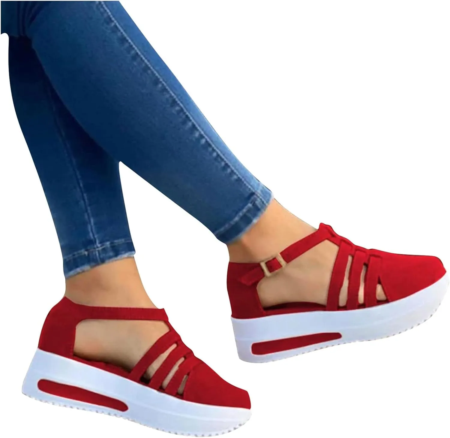 ZSpzx Platform Sandals for Women Arch Support Dotmalls Shoes Comfortable Casual Chunky Summer Dressy on Ankle Strap Wedges Flat Buckle Slip On Loafers Low Top Walking Fall Dress Work Sneakers