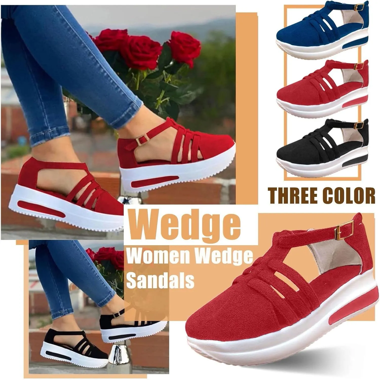 ZSpzx Platform Sandals for Women Arch Support Dotmalls Shoes Comfortable Casual Chunky Summer Dressy on Ankle Strap Wedges Flat Buckle Slip On Loafers Low Top Walking Fall Dress Work Sneakers