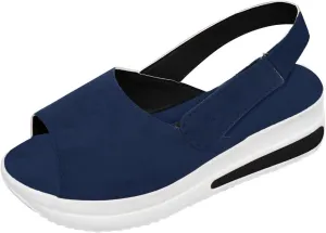 ZSpzx Sandals For Women 2025,Women's Slip On Loafers for Comfortable Wedge Low Heels Strap Mule Fish Mouth Walking Shoes Dressy Summer Flat Ladies Platform Wedges Canvas Sneakers
